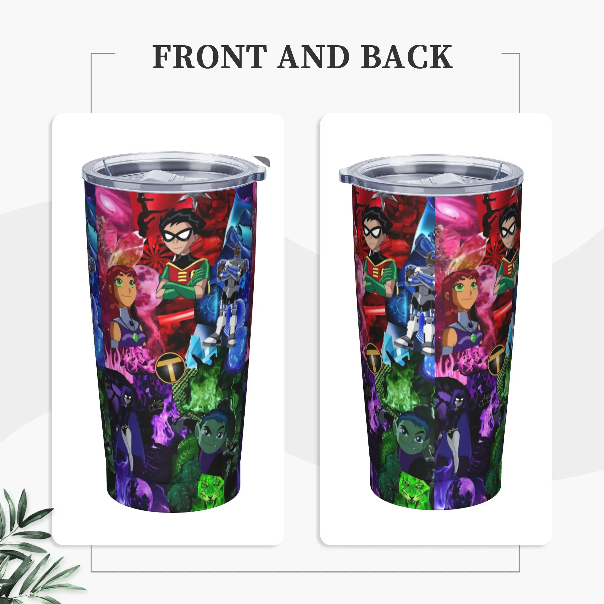 Teen Go Cartoon Insulated Tumbler with Lid Anime Vacuum Coffee Mugs Double Wall Hot Cold Drink Cup, 20oz view 2