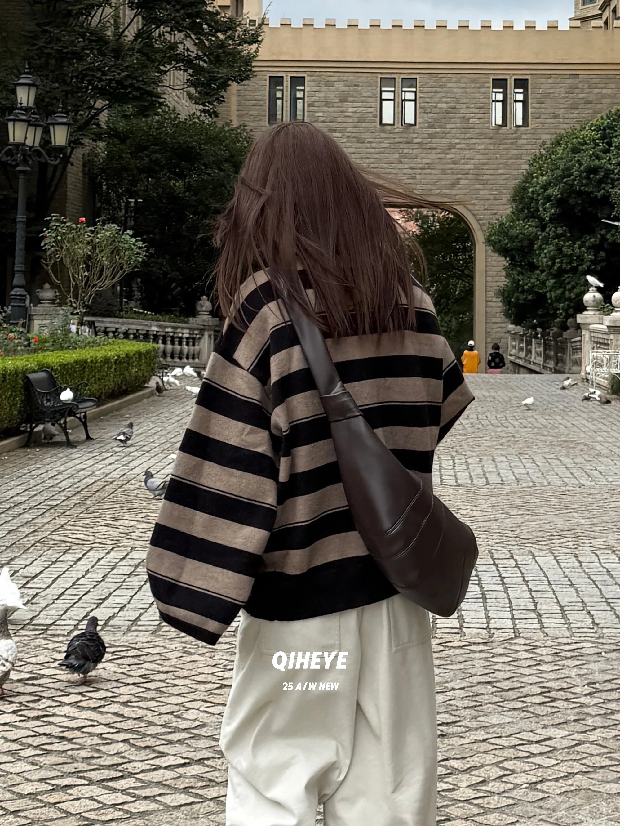 

Retro Bla Coffee Stripe ort Sweater Women's Autumn Winter Layering Loose Color Blo Knitted irt Commute Sle Long Sle...