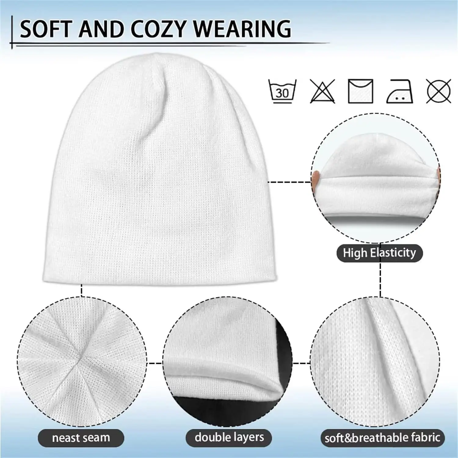 Suobstales Knit Beanie Hats for Women Men Knitted Cuffed Skull Cap Fall Winter Warm Hat 3