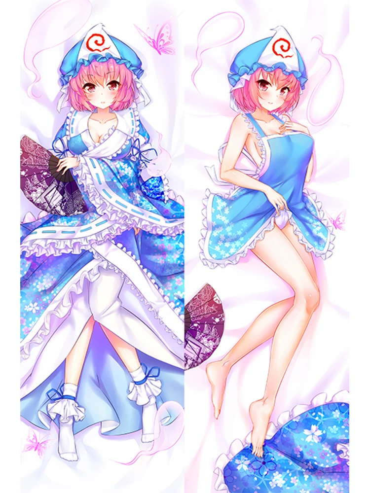 

Dakimakura Anime Saigyōji Yuyuko Double-sided Pillow Cover Print Life-size body pillows cover Adult pillowcase 2024