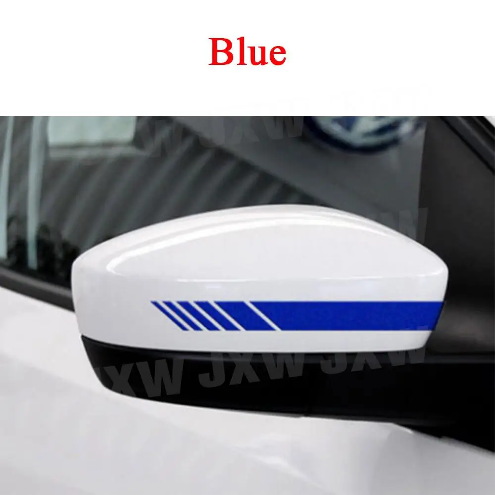 Universal Auto Car Sticker Non Fading Fashion Color Stripe Body Kits Racing Strips Side Rear View Mirror Decor Decal