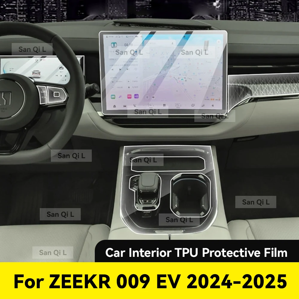 

Interior TPU For ZEEKR 009 EV 2024 2025 Protective Film Cover Anti-Scratch Gearbox Panel Navigation Screen Automotive