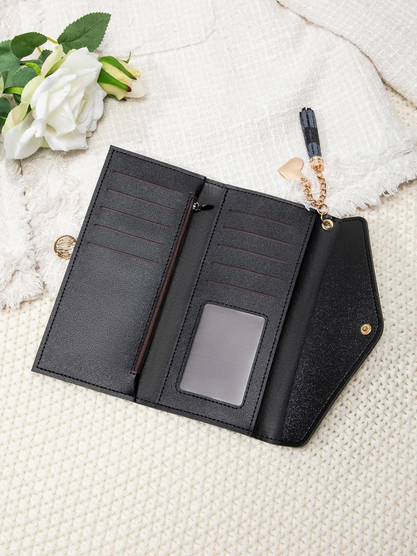 Ladies Retro Card Holder Wallet New Print PU Leather Long Wallet Fashionable Portable Ultra-Thin Ladies Clutch Coin Purse