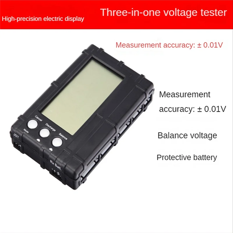 Display LCD Tester batteria Accessori elettrici Misuratore scaricatore batteria ai polimeri di litio Bilanciatore batteria 3 in 1