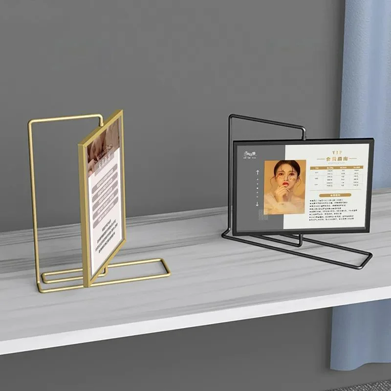 152x203mm 8 Inch Rotating Menu Paper Sign Holder Display Stand Valentine's Day Wedding Gift Shelf Metal Photo Picture Frame