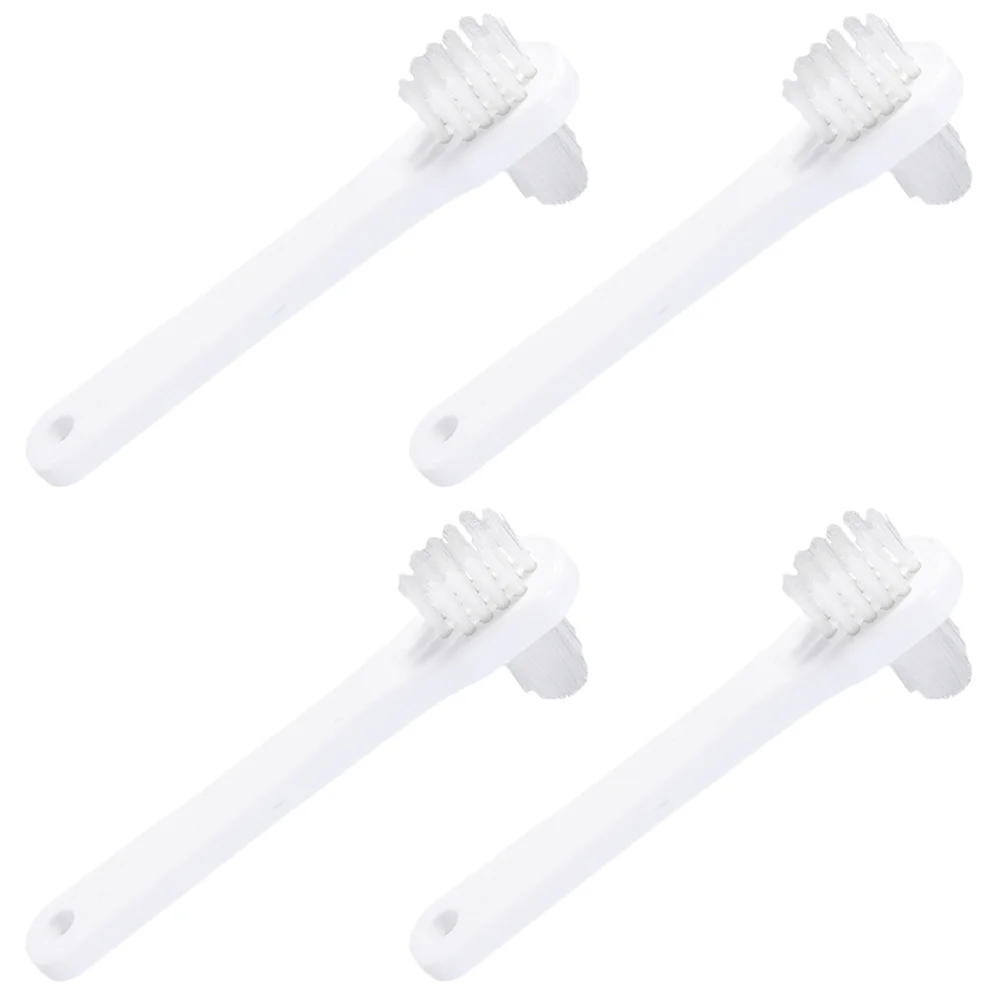 

4 pcs Denture Brush Double Heads Small Portable Denture Toothbrushes Dual Head Cleaning Tool For Travel Gum Care Lightweight