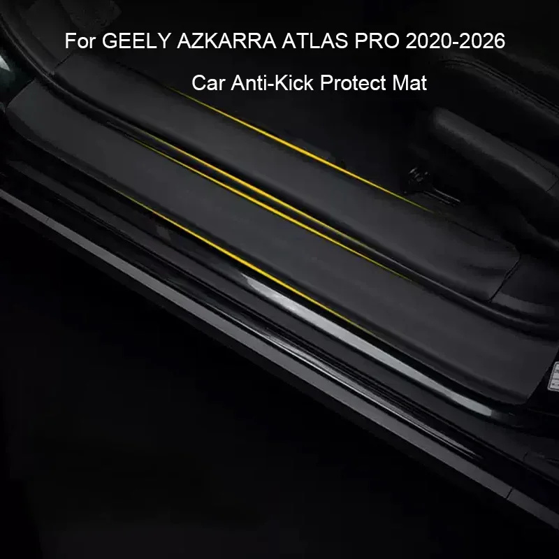 For GEELY AZKARRA ATLAS PRO 2020-2026 Auto Door Scuff Protector Door Sill Plate Cargo Liner B Pillar Cover Leather Styling