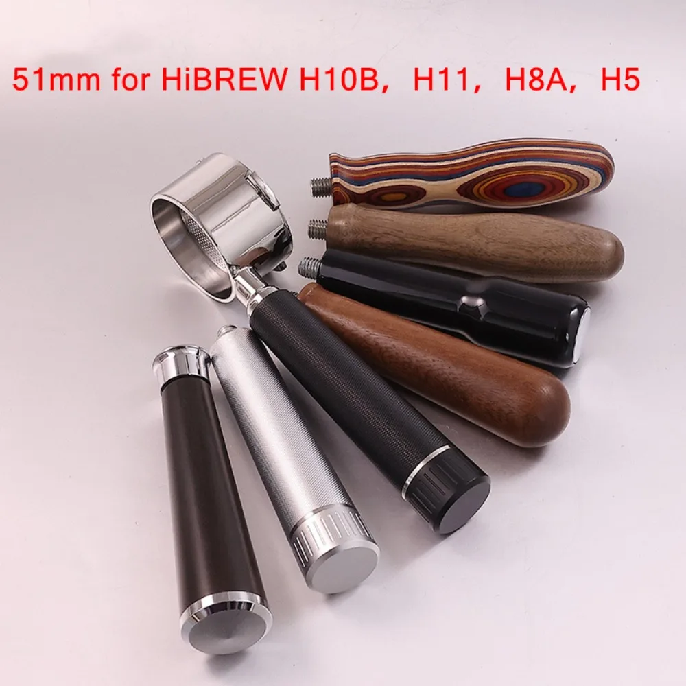 Бездонный портафильтр 51 мм с 3 креплениями для кофемашин HiBREW H10B/H11/H8A/H5, ручка-фильтр из нержавеющей стали