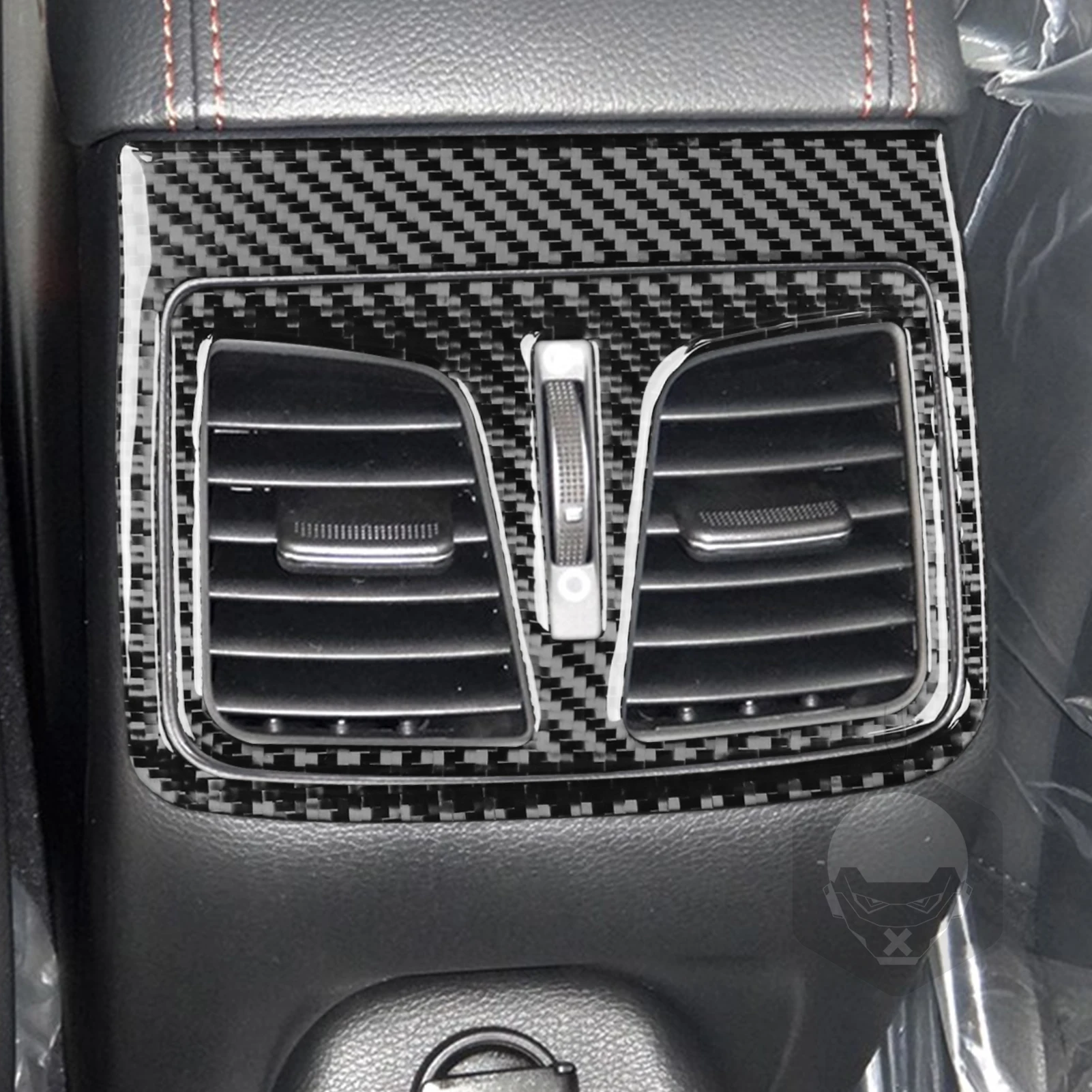 Real Carbon Fiber Car Accessories Rear Air Vent Panel Decorative Cover Soft Sticker For Hyundai Sonata 9th LF 2015 2016 2017