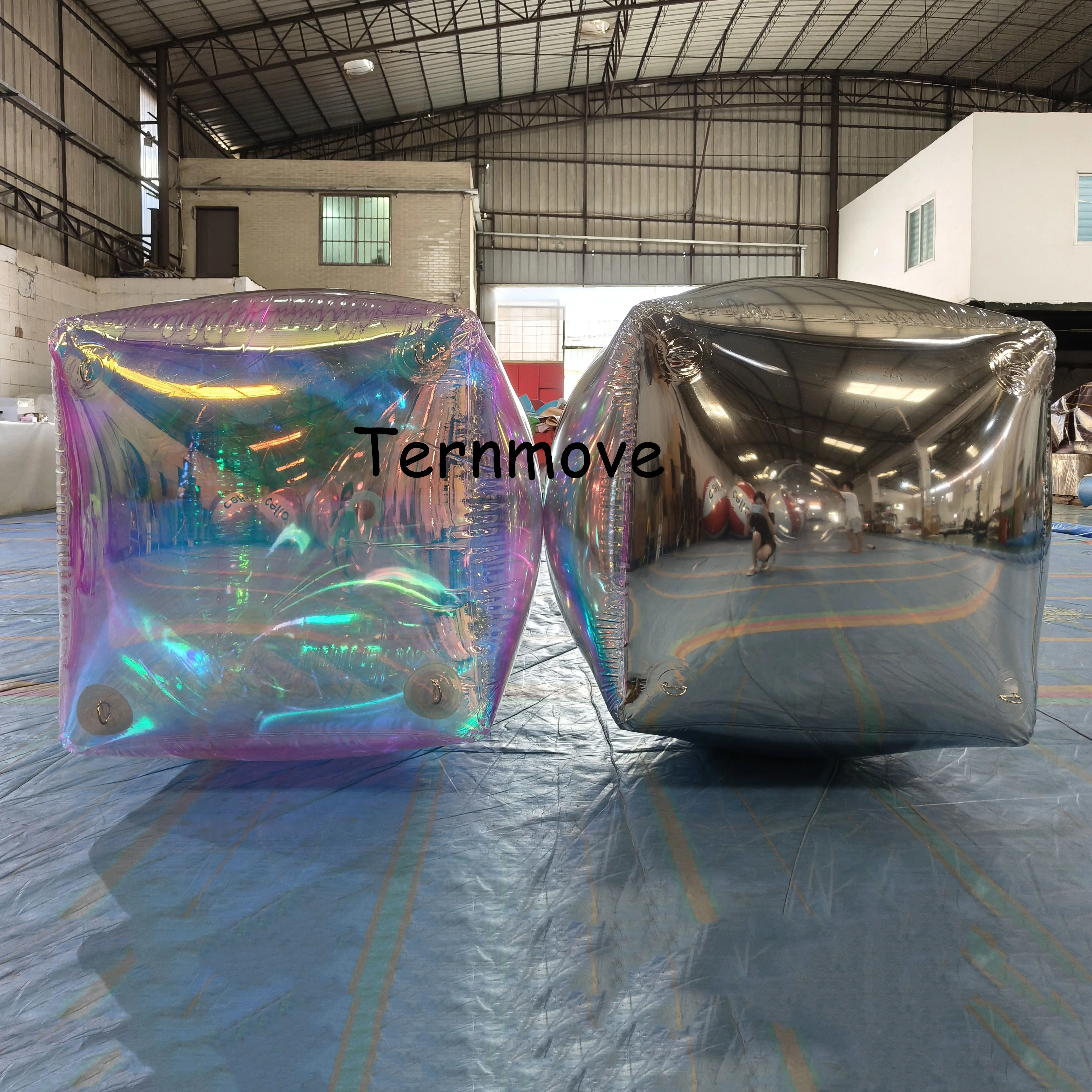 Novel Wild mirror cube Ball Fashion Show Laser beam bar pub club hanging decoration holographic color Reflective disco balloon