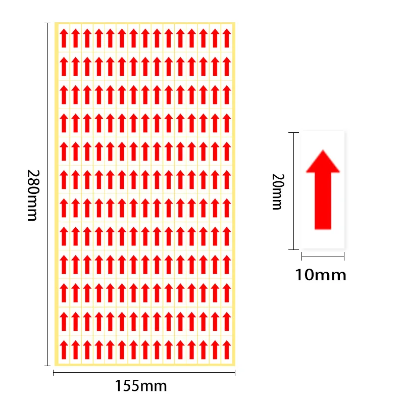 Red Arrow stickers, Fault Mistake Defectives Marking Self Adhesive Labels, Round  rectangle Failure Indication Sign Stickers