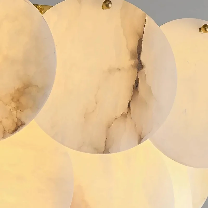 

Светодиодная люстра из натурального мрамора, глянцевый подвесной светильник для гостиной, столовой, кухонного острова