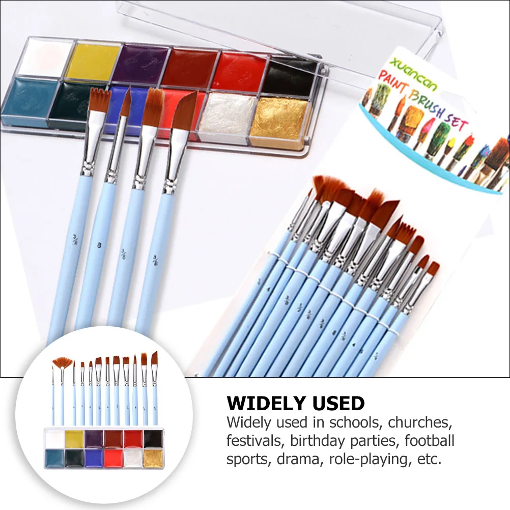 

12 Colors Water- Body Paint Kits Makeup Party Festival Bodypainting Supplies Art Crafts Accessory For Kids Adults Safe