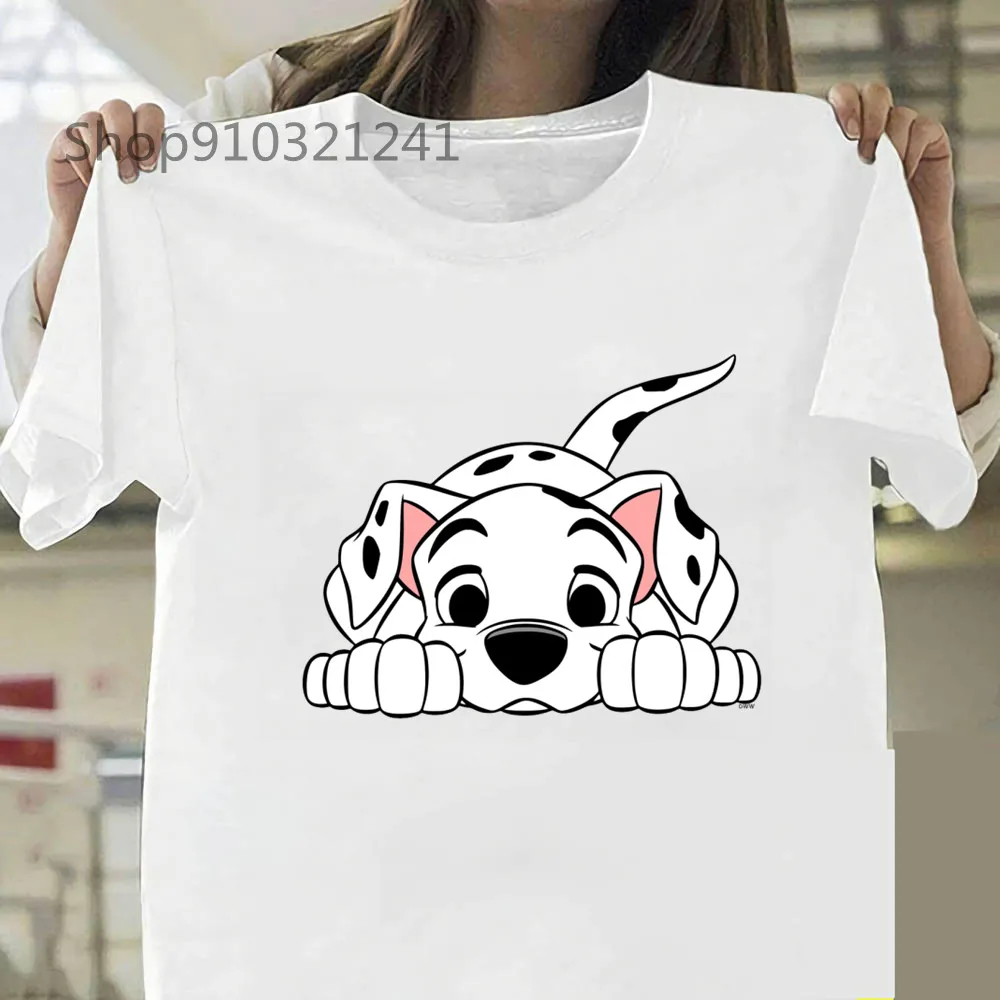 

Cute Puppies Tshirt 101 Dalmatians Cartoon Graphic Girl T Shirt Short Sleeve Harajuku Printing Summer Oversized T Shirt Female