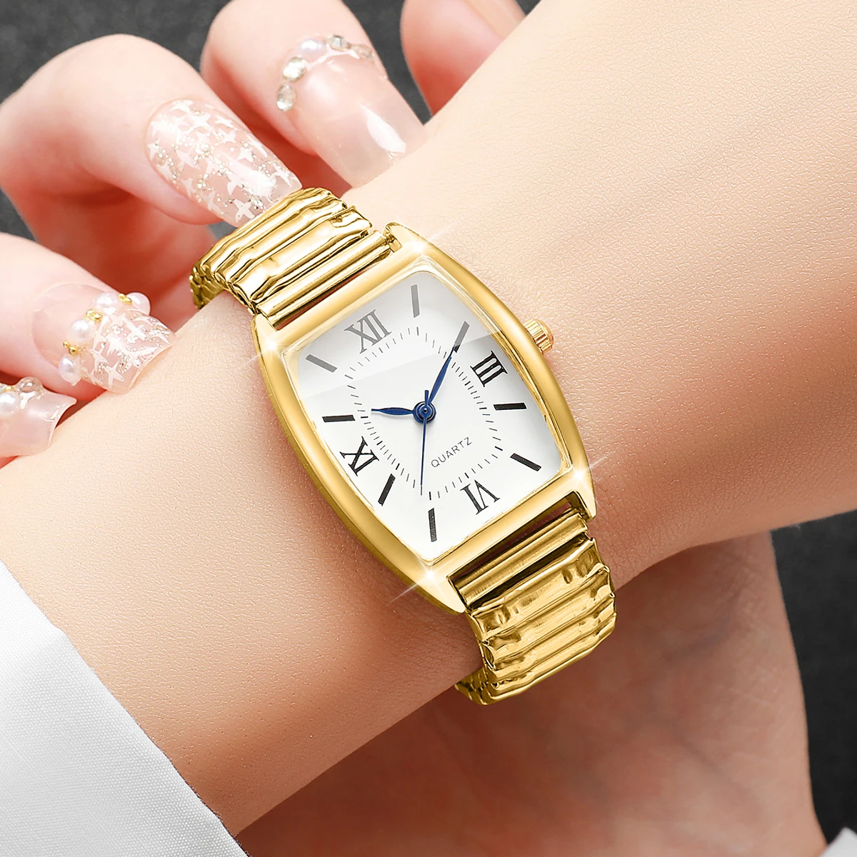 1/3PCS Elegant Elastic Strap Women Watches Set Fashion Roma Dial Ladies Quartz Wristwatches Reloj Mujer Girl Clock (Without Box) view 5