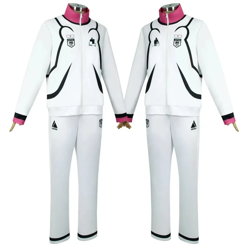 Anime Blue Lock 코스프레 Isagi Yoichi 코스프레 슈트 핑크 슈트 Yoichi 풀 지퍼 트랙 슈트 운동복 스포츠웨어 후드 바지