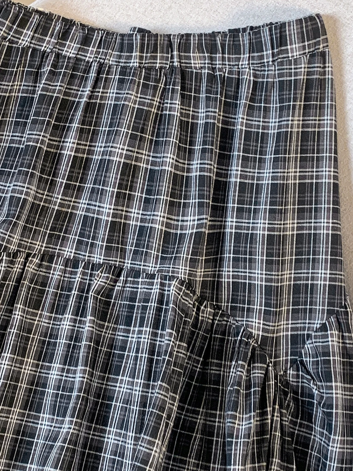 

High Waist A-Line Skirt for Women Summer 2025 Floral Lace Trim Plaid Versatile Flared Skirts Ele Sweet Sle Long Skirt