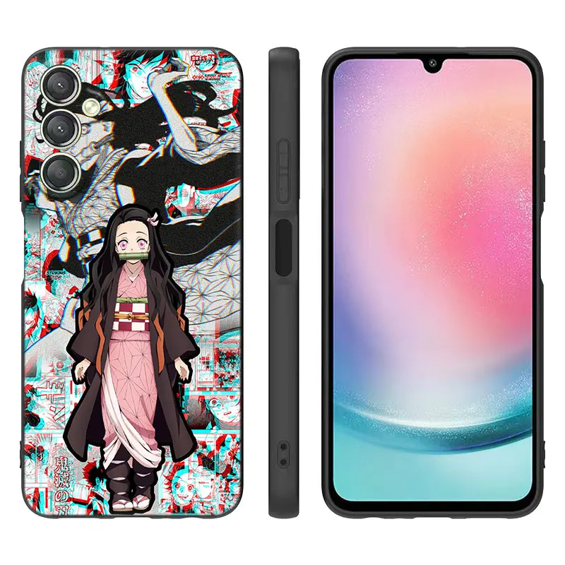 Anime Nezuko Kamado Black Case For Samsung Galaxy A15 A14 A05 A34 A54 A52S A53 A33 A23 A24 A13 A12 A22 A32 A50 A51 A70 A71 A73