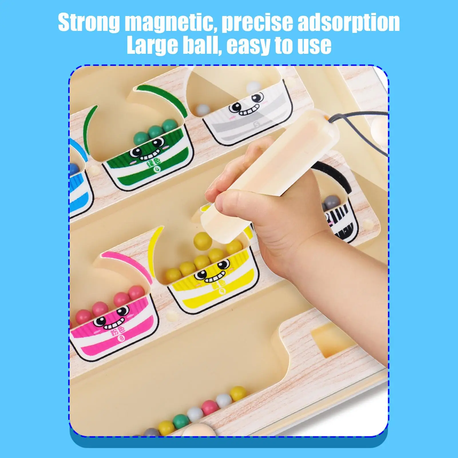 2 in 1 Magnetic Color Sorting Maze & Drawing Board Toddler Montessori Toys Number Matching Learning Counting Preschool Activity
