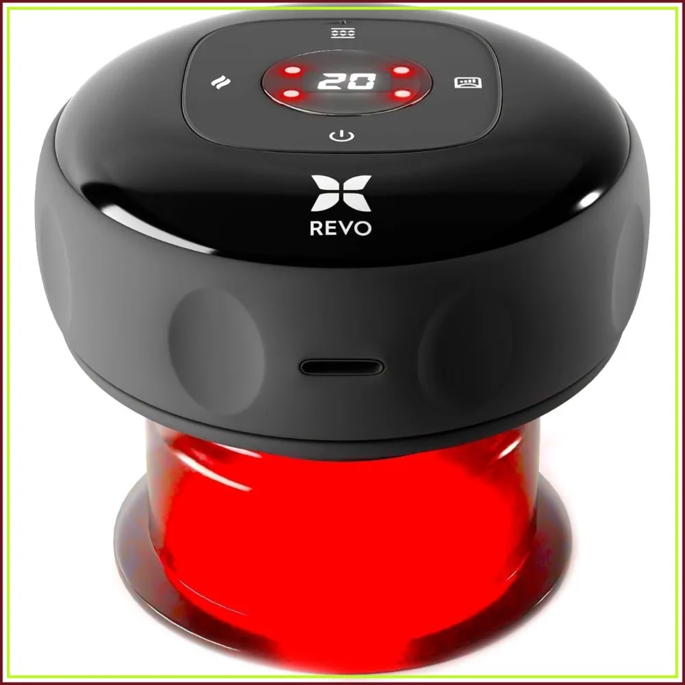 

4-in-1 Smart Cupping Massager: Suction, Vibration, Heat & LED, Cordless Rechargeable, Portable Body Massage Tool