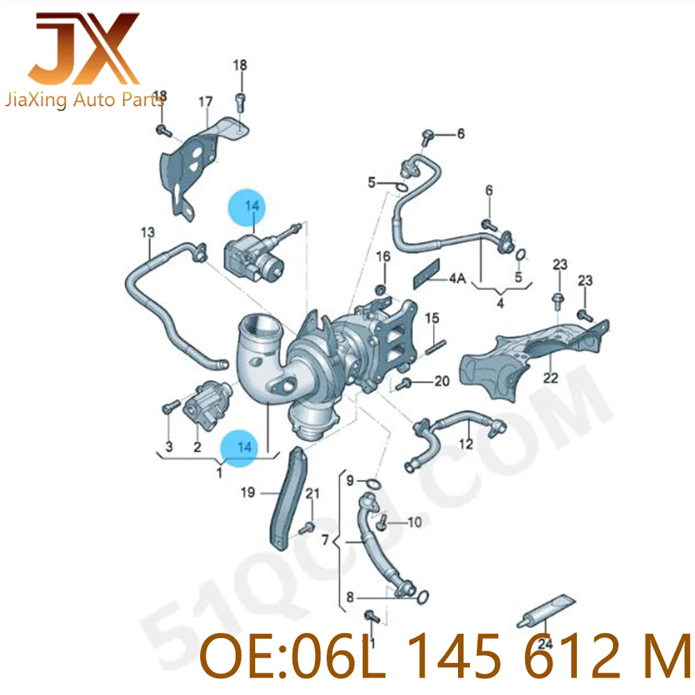 OEM Turbolader Elektrischer Aktuator 06L 145612 M,06L 145 612 M Für AUDI A4 B8 2011-2015,A5 2007-2017,AUDI VW EA888 Gen3 1,8 T 2,0 T – Detail 6