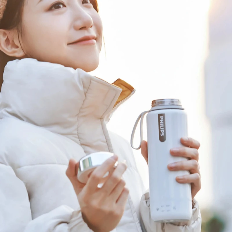 Philips AWP2799 Portable Electric Heating Water Cup 350ml 4 Temp Settings 316 Stainless Steel Global Travel Kettle
