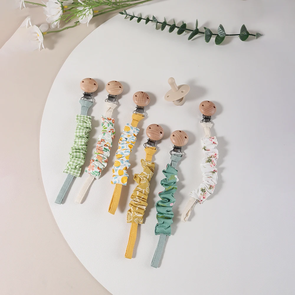 

Baby Cotton Pacifier Chain - Vintage Floral Pacifier Clip – Elastic Baby Teether Holder