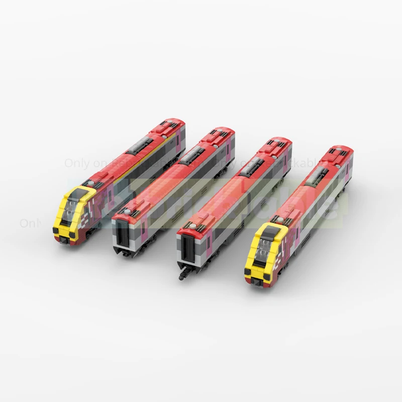 Model pociągu turystycznego MOC British Railway Four Wide Class 220, klocki konstrukcyjne DIY, technologia montażu, zabawki z klocków na prezenty