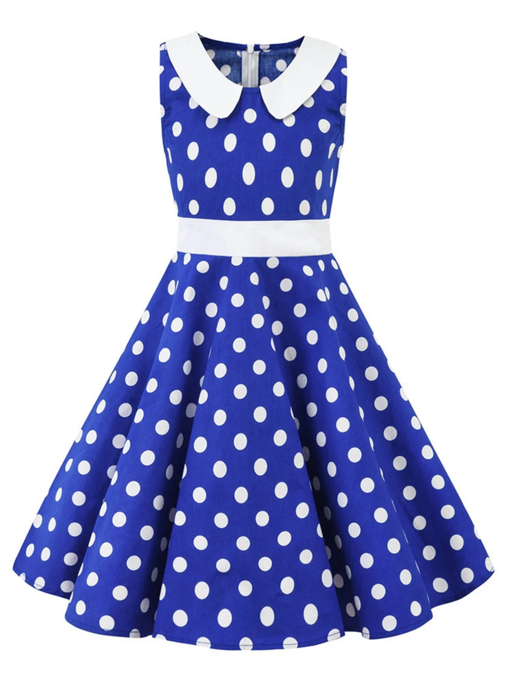 2024 Casual 50s 60s Swing Vintage Dress for Children Kids Flare Cotton Retro Cherry Floral Print Polka Dot Dress for Girl