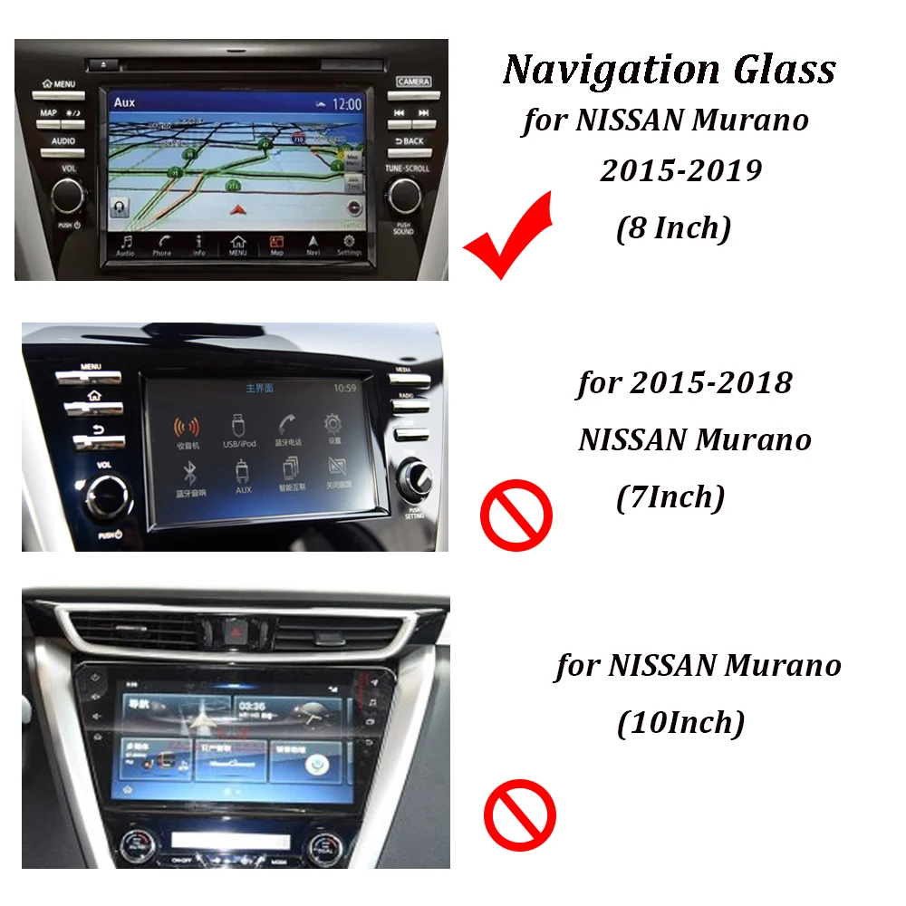 8 inch For Nissan Murano 2017 2018 2019 Car GPS Navigation Screen Tempered Steel Protective Film Car Styling