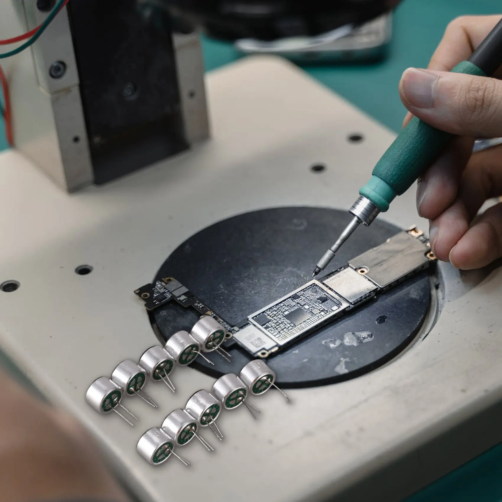 N88R 10 STUKS 9,7 mm x 7 mm 2-pins MIC-capsule Electret-condensor Miniphone