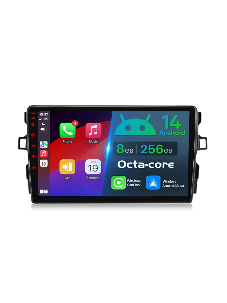 Junsun AI Draadloze CarPlay voor Apple Android 14 Auto Radio voor Toyota Auris E150 2006 2007 2008-2012 multimedia Navi Stereo - afbeelding 2