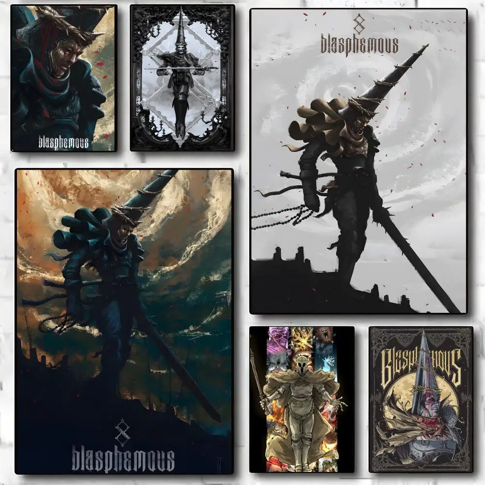 Brave Metroidvania Blasphemous-Game Poster Decorative Wall Art Stickers Mural For Home Living Room Hallway Decor Gift