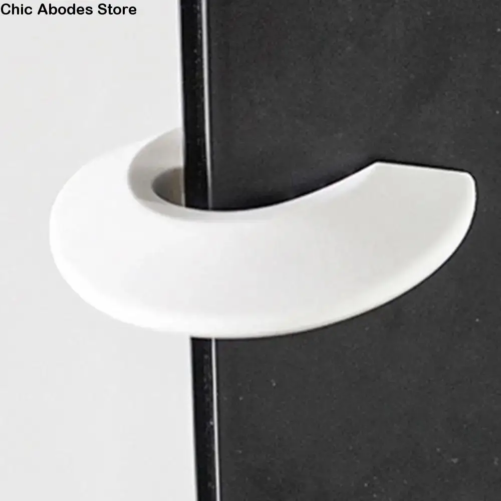 

C-shaped Design Child Safety Door Stopper Anti-slip Strips Silicone Door Block Set Easy Installation Safe Finger Pinch Guard