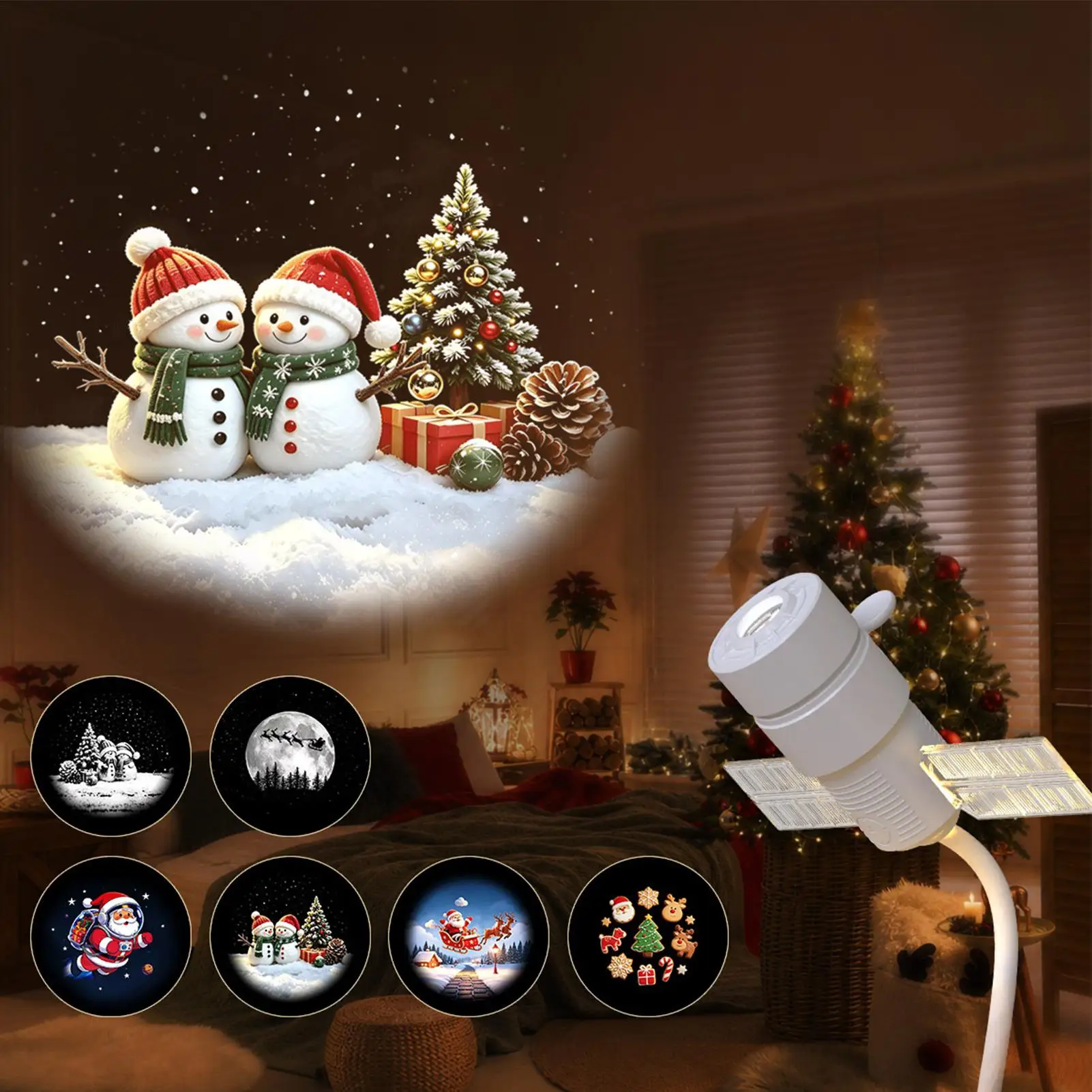 Christmas Projector Plug And Play Rotating HD Galaxy Night Light Festive Lamp Projector Home Decor For Kids Adults Home Living