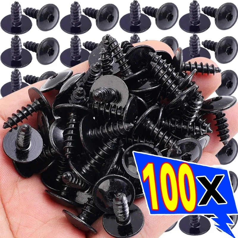 Car Body Black Screws Mudguard N90974701 for VW Golf Metal Self Tapping Screw Rivet Fastener Bolt Cross Self Tapping Phillips