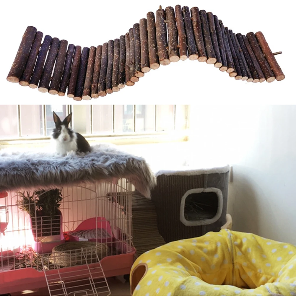 

40 X8cm Squirrel Suspension Bridge Hamster Wooden Toy Chew Toys Pet Climbing Ladder Chewing