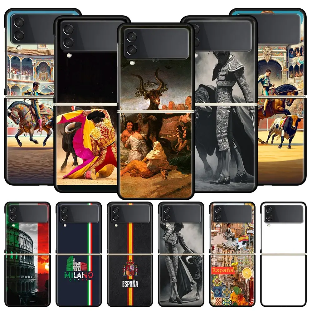Hard PC Phone Case For Samsung Galaxy Z Flip 7 6 5 4 Black For Galaxy Z Flip 3 Foldable Shockproof Capa Spain Francisco Goya Art