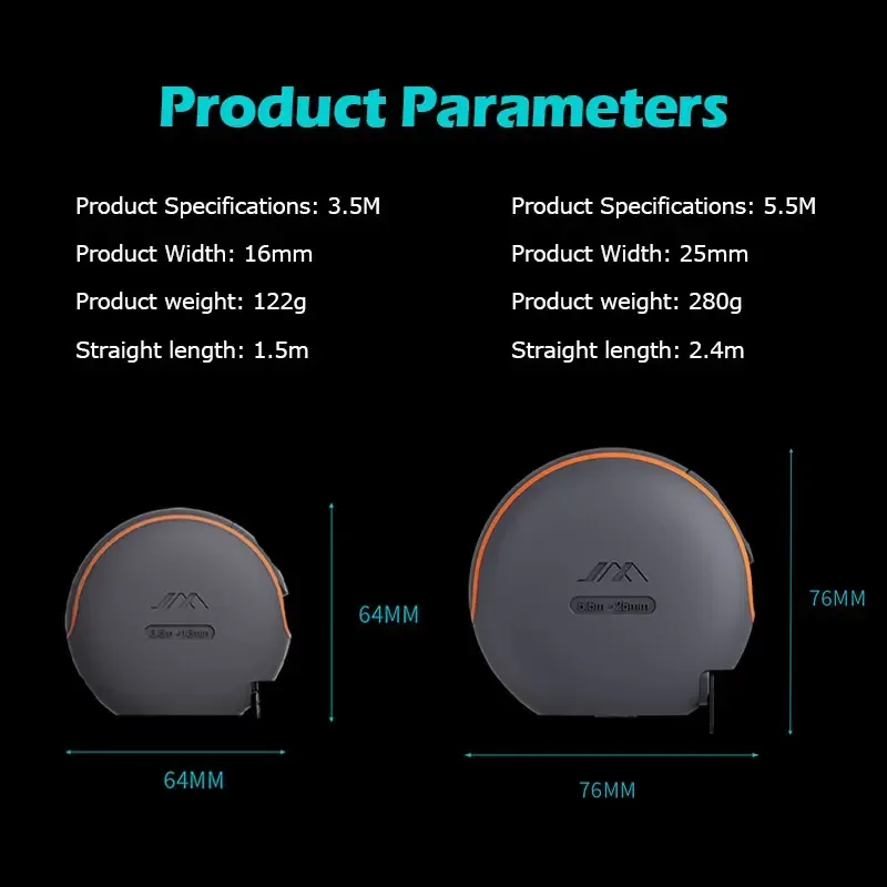 JIMIHOME 3.5M/5.5M miarka automatyczna samoblokująca przenośna taśma powlekana linijka z przyciskiem hamulca odporna na zużycie