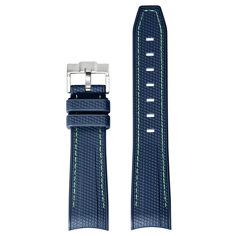 Horlogeband voor Omega X Swatch Joint MoonSwatch band voor Seamaster 300 heren dames 20 mm rubberen siliconen gebogen uiteinde polsband