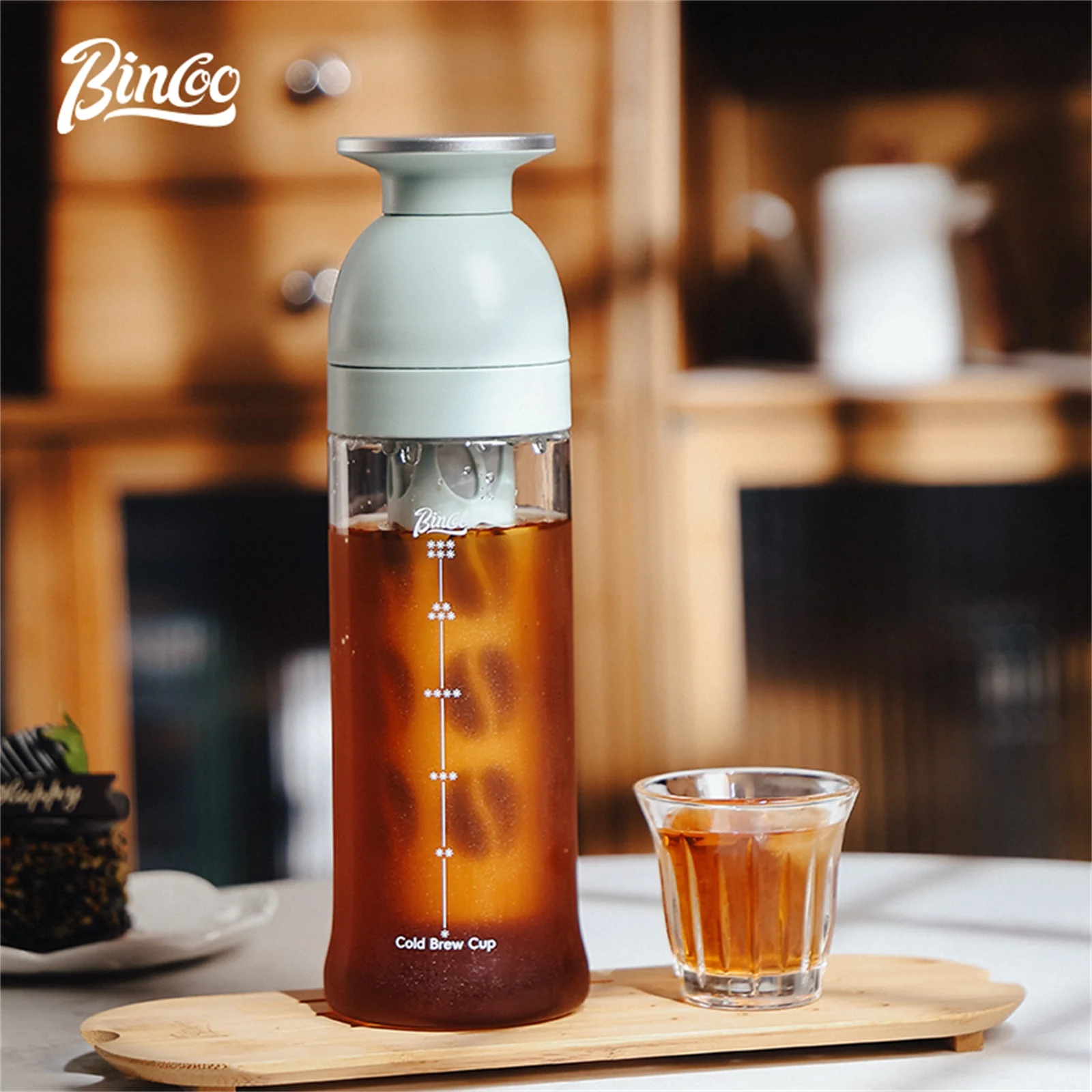 

Bincoo 600ml Leak-Proof Tritan Cold Brew Bottle – Clear Portable Iced Coffee Maker for Travel & Office