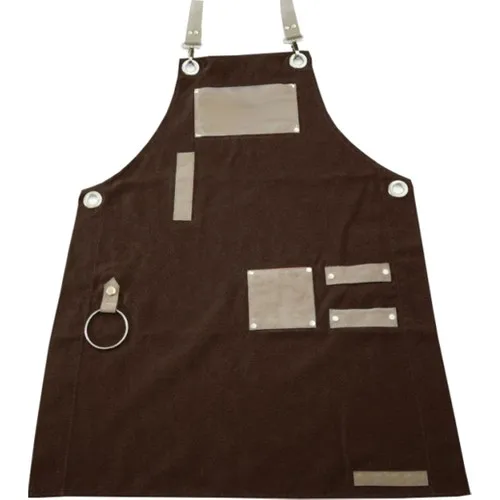 Medusa Forma Bib Apron Master Chef-Barista-Cook-Barber-Tattoo-Kitchen-Chef Waiter Apron brown