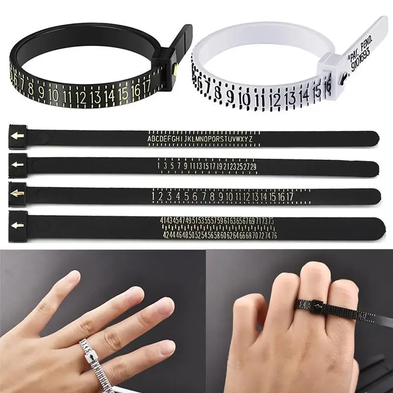 

Ring Sizer Measure UK/US/JP/EU Finger Measure Gauge Men and Womens Sizes A-Z Jewelry Tools Equipments Soft Ring Measuring Tools