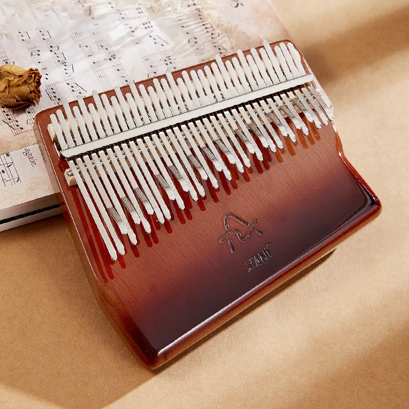 Kalimba 34 Keys Thumb Piano Veneer Beech Wood 34 Key Kalimba Finger Piano Musical Instrument with Storage Box Music Lover Gifts