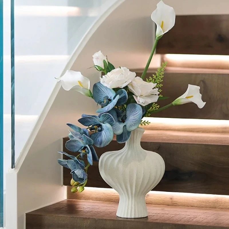 Creative Heart Shape Ceramic Vase Minimalist Plant Pot Table Decoration Flowers Arrangement Floral Vases Room Aesthetic Decor