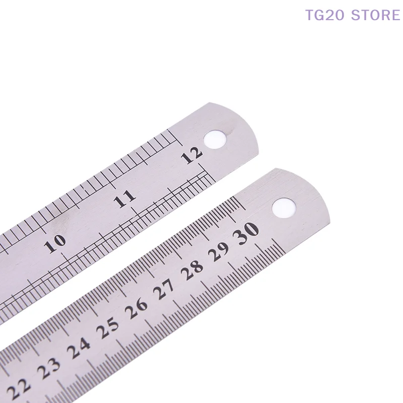 1Pc Straight Ruler 30cm Stainless Steel Stationery Office Measuring Supplies