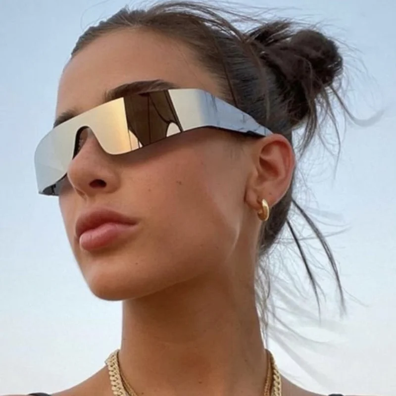 Rimless Streetwear Y2k Punk Sunglasses Frameless Future Retro Fashion Sports Party Cycling Hippie Eyepieces Aesthetic Lenses