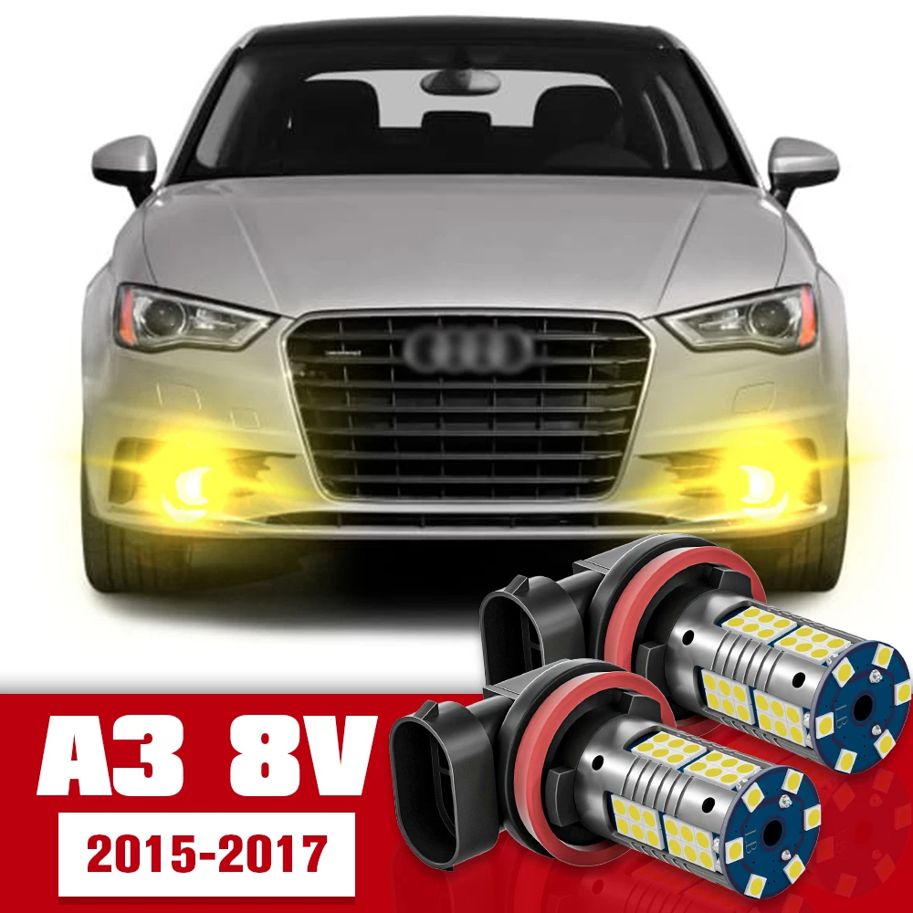 

2pcs LED Accessories Front Fog Light Bulb Lamp For Audi A3 8V 2015 2016 2017