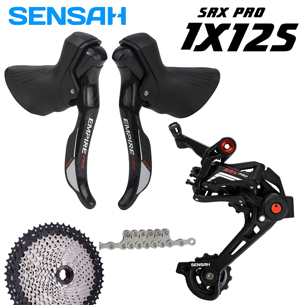 

2022 New SENSAH SRX PRO 1x12 Speed, Carbon Fiber Shifter Derailleurs Hydraulic Disc Brake 12V Gravel-Bikes Cyclo-Cross