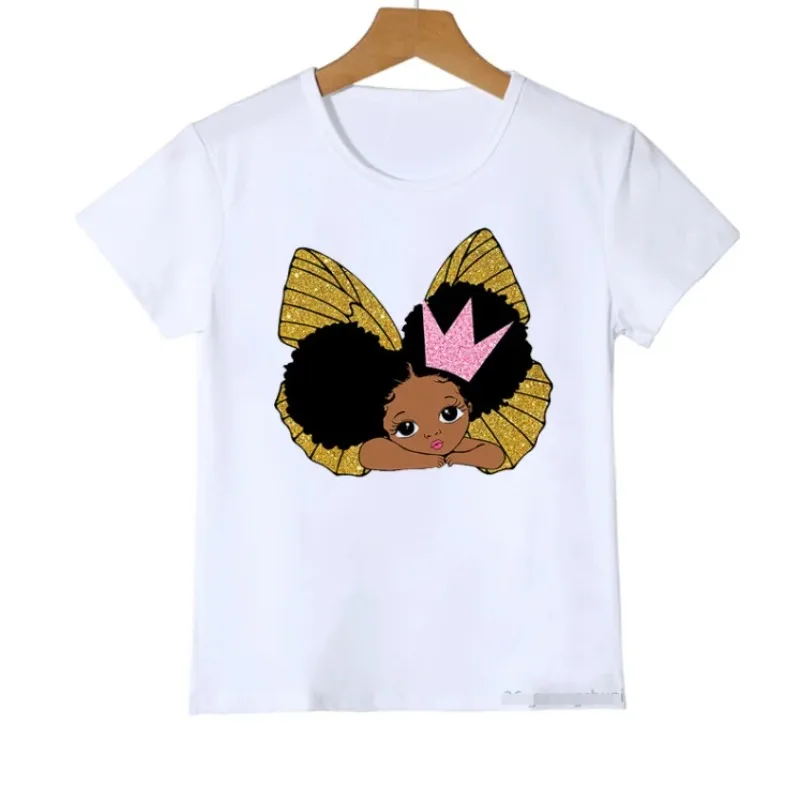 Sport Black Girl with Basket Ball T-Shirts Summer Fashion Black Black Girls  Cute Shirt Girls Short-Sleeved Tops Clothes